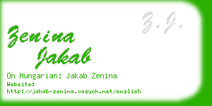 zenina jakab business card